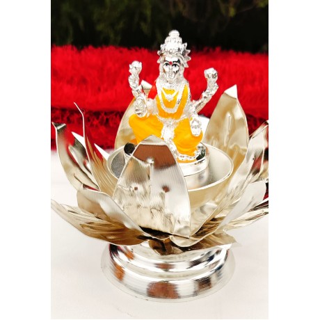 German Silver Lotus Singhasan For Any Gods 